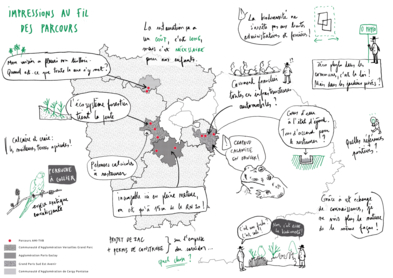 Carte sensible restituant les 10 parcours de l'AMI