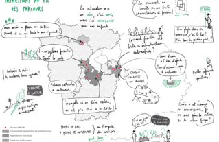 Carte sensible restituant les 10 parcours de l'AMI